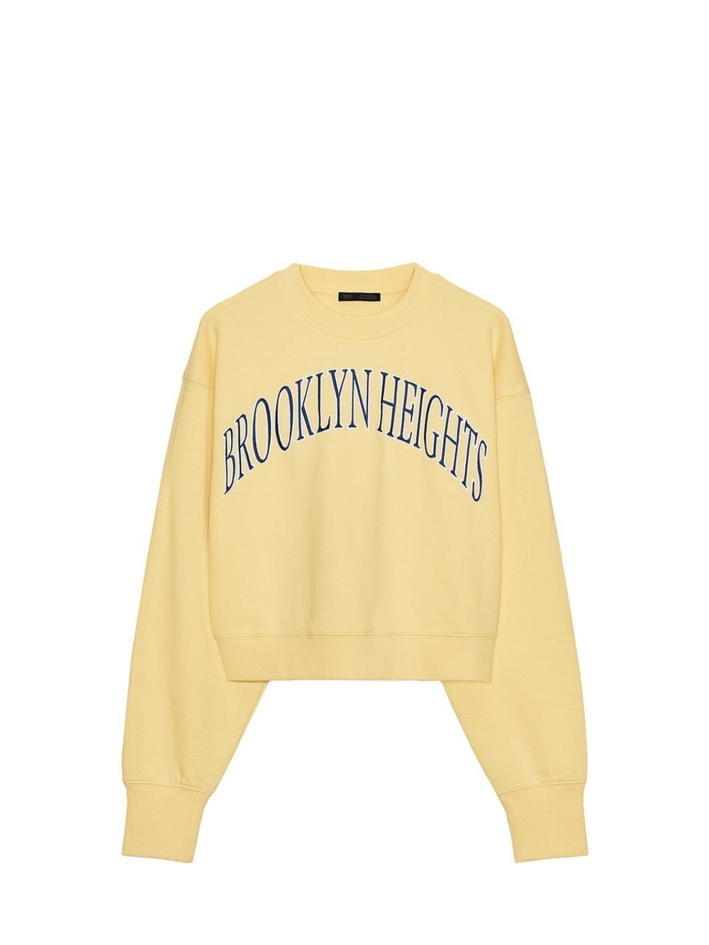 Zara Pale Yellow 'Brooklyn Heights' Crewneck Sweatshirt